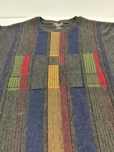 Vintage Mens Tosani Sweater 3D Colorful Funky Pullover Cotton Size Men's XLT - Picture 1 of 11