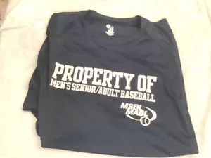 BASEBALL PROPERTY OF HERREN SENIOR/ADULT XL MSBL MABL DARK NAVY TOP LONG - Bild 1 von 8