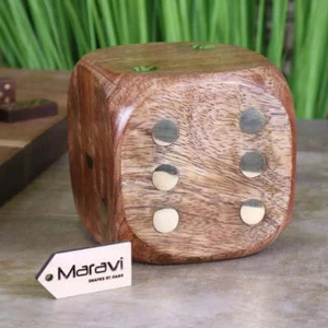 Aravali große Holz Würfel Spielzimmer Mann Höhle Ornament Geschenk - Bild 1 von 4