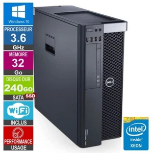 Dell T3600 Xeon E5-1620 3.80GHz 32Go/240Go SSD Quadro K2000 Wifi W10 - Foto 1 di 1