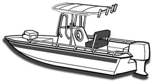 7.6oz SPECIALTY COVER FOR V-HULL CC SHALLOW DRAFT FISHING BOAT W/T-TOP 26'6-27'6 - Bild 1 von 14