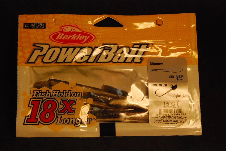 Berkley Power Bait Minnow 3 pulgadas Smelt Jighead 15 Ct. Foto 1 de 1