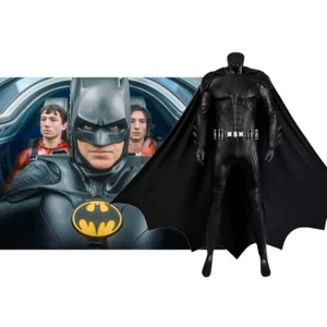 The Flash Batman Bruce Wayne Superhero Outfit Cosplay Costume Halloween Uniform - Picture 1 of 16