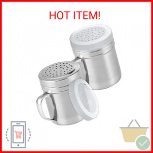 CUSINIUM Metal Salt Pepper Dredge Shakers - With Handle - Seasonings Spice Shake - Picture 1 of 2