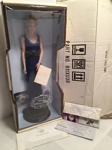 Franklin Mint Diana Princess of Style Porcelain Portrait Doll B11XU39 navy NEW - Picture 1 of 12