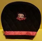 Vintage Betty Boop Make Up Bag, Black Quilted design with Red, White Band.