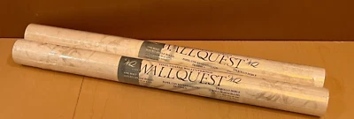 WALLQUEST Wallpaper Antique Scroll Beige Vinyl Pre-Pasted Washable 90107 (2 ) - Image 1 of 4