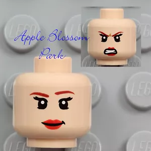 NUOVO LEGO Light Flesh TESTA MINIFIG DONNA - Pipipistrello Rosso Rosa Labbra Tamina Smile - Foto 1 di 1