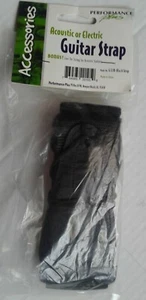 Performance Plus GS1B Electric or Acoustic Black Guitar Strap Including Ties - Picture 1 of 3