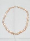 Baroque Pearl Necklace 19 Inches 7.5mm 925 Sterling Silver Individually Knotted