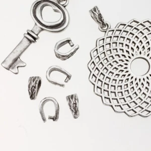 20 Messing Collierschlaufen 9*4 mm Silber DIY Schmuck basteln, Schmuck Zubehör - Picture 1 of 4