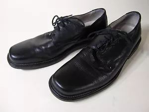 EUC! Bacco Bucci Oxford Shoes Derby black calfskin? rubber sole sz 9 Italy made - Picture 1 of 10
