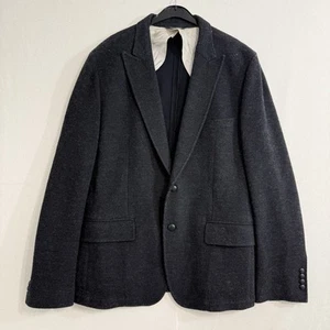 DOLCE & GABBANA G2AR1T WOOL BLEND JACKET HEATHER BLACK SIZE 54 - Picture 1 of 15