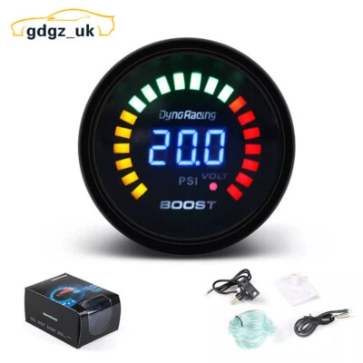 2'' 52mm Turbo Boost Gauge Digital Analog LED Pressure Meter Psi Smokers Face - Image 1 of 4