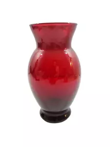 Rubinrote Glasknospenvase konische Oberseite runder Sockel 6,5" Blumenvase - Bild 1 von 8