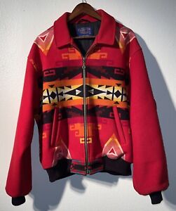 vintage pendleton jacket XL Navajo Aztec Abstract Art Pattern Wool Mens Western