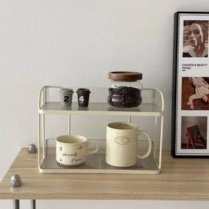 Double-layer Condiment Shelf Simple Desktop Tray Storage Rack Perfume - Picture 1 of 12