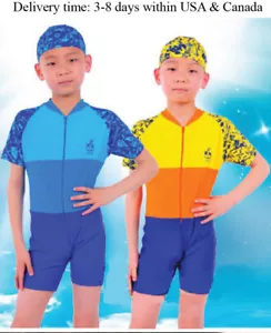 Y0327 one piece beach swimsuit for boys and girls-1 piece Rash guard for kids - Picture 1 of 10
