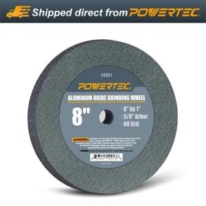POWERTEC 15521 Aluminum Oxide Grinding Wheel 80 Grit, 8 x 1 with 5/8 Arbor - Picture 1 of 5