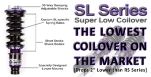 D2 Racing SL Super Low Coilovers Suspension Kit for Acura TL & Type S 04-08 FWD - Picture 1 of 2