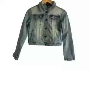 Chaqueta Denim DKNY Talla XL Junior Recortada Lavado Ligero Y2K - Imagen 1 de 6