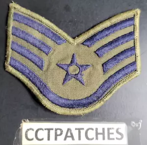 USAF US AIR FORCE STAFF SERGEANT RANK CHEVRON GEDÄMPFTER AUFNÄHER - Bild 1 von 2