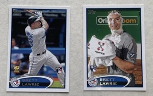 2012 Topps SP 462a & 462b Brett Lawrie Rookie RC Pie Face Image variation 2cards - Picture 1 of 7