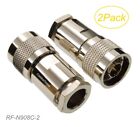 2-Pack N Male Clamp Type RF Connectors for RG8/RG213/LMR400 Coax Wire