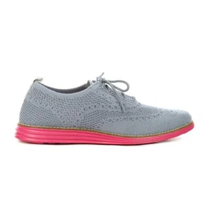 Cole Haan Women's OriginalGrand Stitchlite Grey Knit/Pink Wingtip Oxfords W26131 - Picture 1 of 4