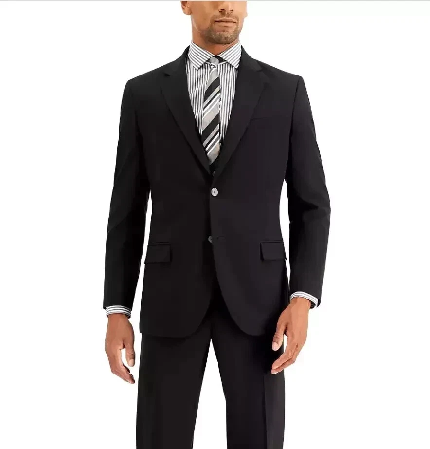 Nautica Men Black Pinstripe Bi-Stretch Sport Coat Blazer Suit Jacket Sz 40R