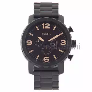 Reloj cronógrafo de cuarzo Fossil JR1356 para hombre Nate negro acero inoxidable 50 mm - Imagen 1 de 6