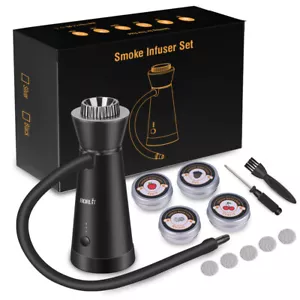 Pistola Affumicatore Portatile Affumicatore Legno Infusore Fumo per Alimenti Cocktail Chips Kit - Foto 1 di 15
