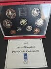 1992 UK Royal Mint Proof Coin Collection 9 Coin Year Set In Red Case +COA