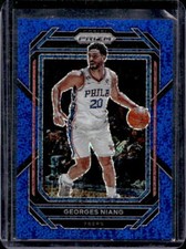 2022-23 Panini Prizm Georges Niang 24 Blue Sparkle Prizms #100/144 76ers