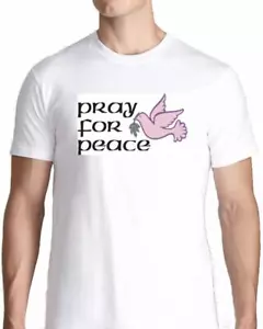 CAMISETA DE PALOMA DE ORACIÓN POR LA PAZ FOTO rama de olivo mundo 2219 - Imagen 1 de 1