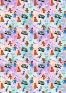 Papel de envolver cumpleaños MS RACHEL - Envoltura de regalo Miss Rachel - Cumpleaños 3 de Sra. Rachel - Imagen 1 de 1