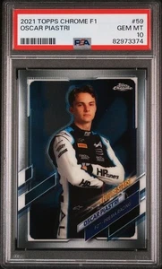 OSCAR PIASTRI 2021 Topps Chrome F1 #59 PSA 10 GEM MINT PreRC - Picture 1 of 2