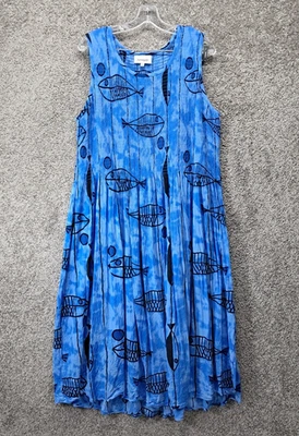 Vestido sin mangas para mujer Serengeti estampado animal azul 2X Foto 1 de 4