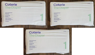 Pañales desechables Coterie 99 talla 1 (para un bebé 8-12 libras) nuevos en embalaje Foto 1 de 4
