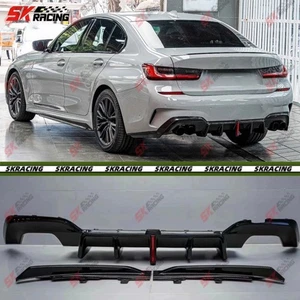 Difusor de parachoques trasero de carbono seco labio + divisores laterales para BMW Serie 3 G20 M-sport - Imagen 1 de 22