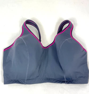 Sport by Cacique Womens Sports Bra Fitness Sports Solid Black Purple Size 44DDD - Image 1 of 4