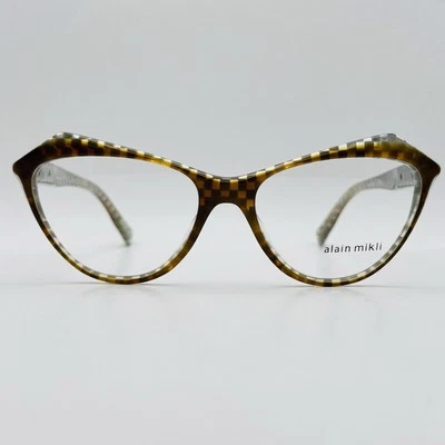 Gafas Alain Mikli Damas Ovaladas Marrón Gris Cuadros Mod Lumette A03089 005 Nuevas Foto 1 de 4