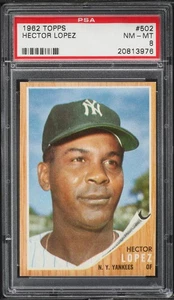 1962 Topps BB Card #502 Hector Lopez New York Yankees PSA 8 NM-MT - Picture 1 of 2