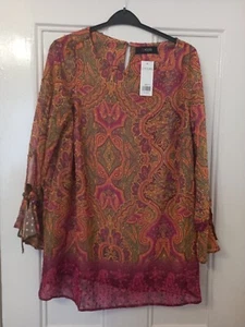 BNWT - Yours - Multicolour Boho Hippy Blouse, Long Sleeves, Lined, Size 16 - Picture 1 of 4