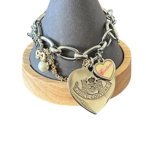 Juicy Couture Bettelarmband Let Them Eat Couture Herz Perle silberfarben Y2K - Bild 1 von 17