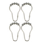 Shower Curtain Ring Hooks for Bathroom Shower Rod Curtains Liners Iron Ball 4Pcs