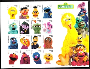 SESAME STREET US 5394 MUPPETS 16 CHARACTERS 50TH ANNIVERSARY FOREVER STAMP SHEET - Picture 1 of 3