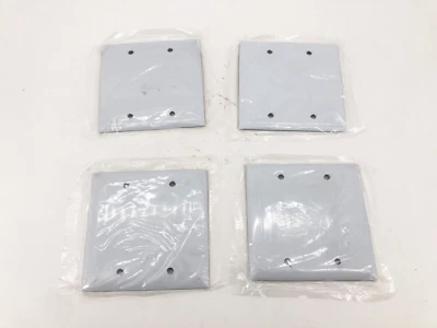 Lote de 4 novas placas Hubbell SS23 em branco aço inoxidável 2 velocidades tipo 302/304 - Imagem 1 de 4