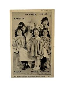 Foto postal vintage en blanco y negro de 5,5x3,5 de Dionne Quintillizos 1936 - Imagen 1 de 2