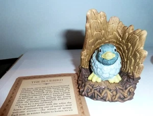Vintage Woodland Surprises Bluebird Jacqueline B Smith Franklin Porcelain 1984 - Picture 1 of 4